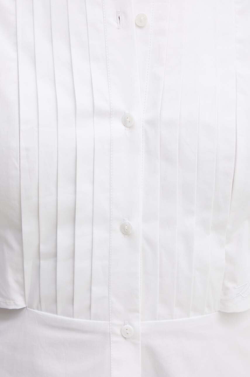 Бавовняна сукня Karl Lagerfeld колір білий midi розкльошена 245W1303