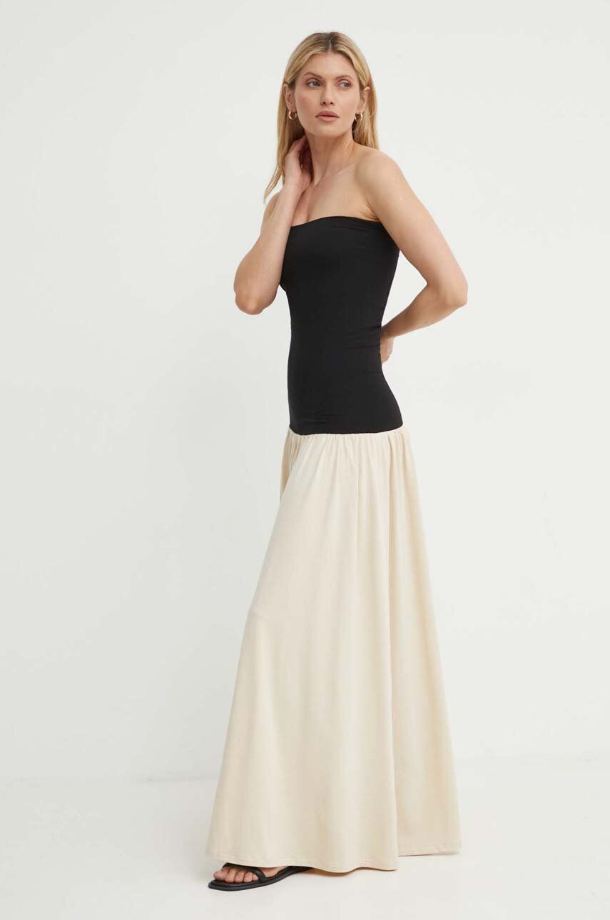 By Malene Birger rochie MARCIELLA culoarea bej, maxi, evazată, Q72460001