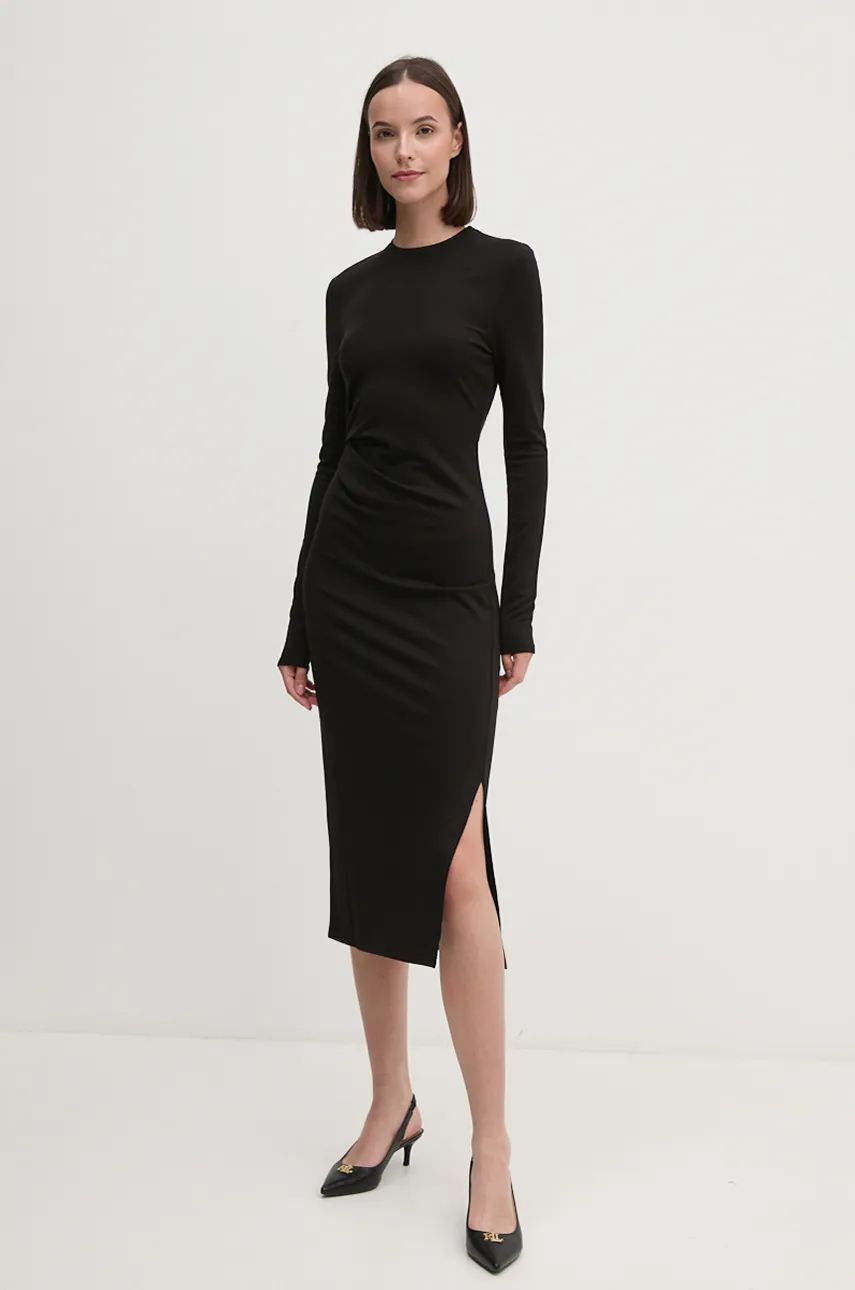 Dkny rochie culoarea negru, maxi, mulata, D2G4A142