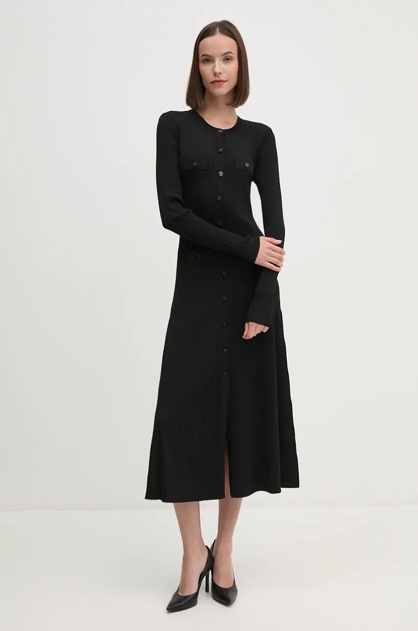 Dkny rochie culoarea negru, maxi, evazati, D2G4A108