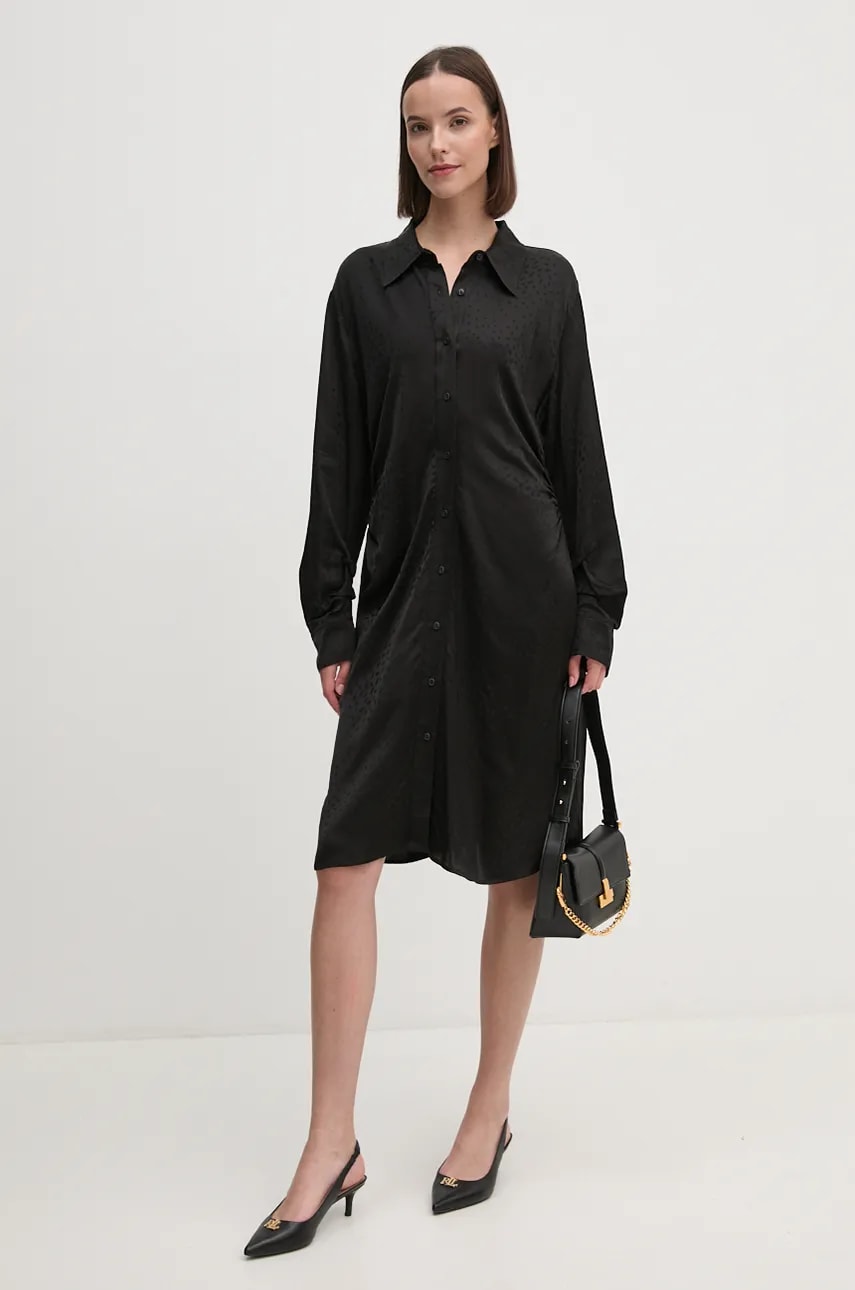 Dkny rochie culoarea negru, mini, evazati, D2G4A100 Dkny rochie culoarea negru, mini, evazati, D2G4A100