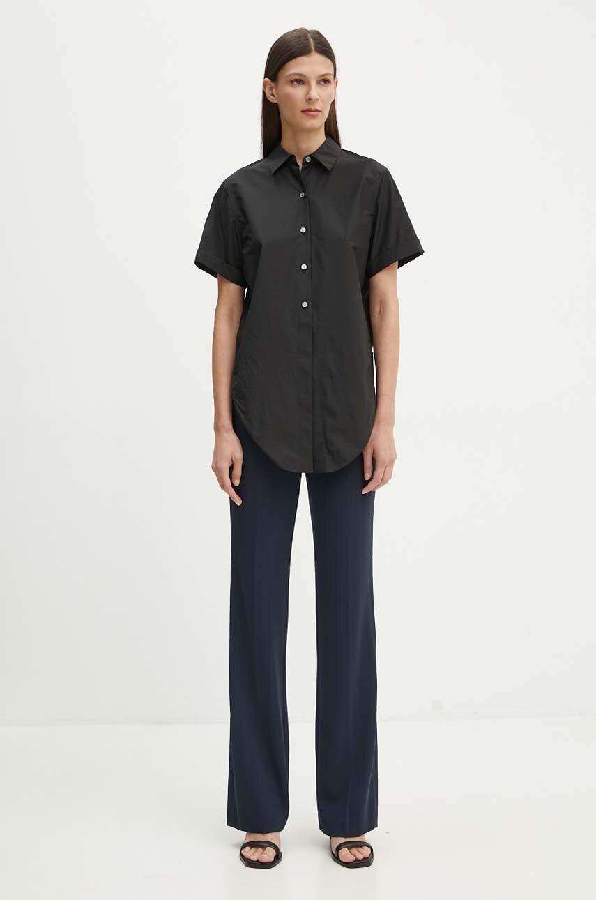 Πουκάμισο Theory χρώμα: μαύρο, O0504508 φωτογραφία