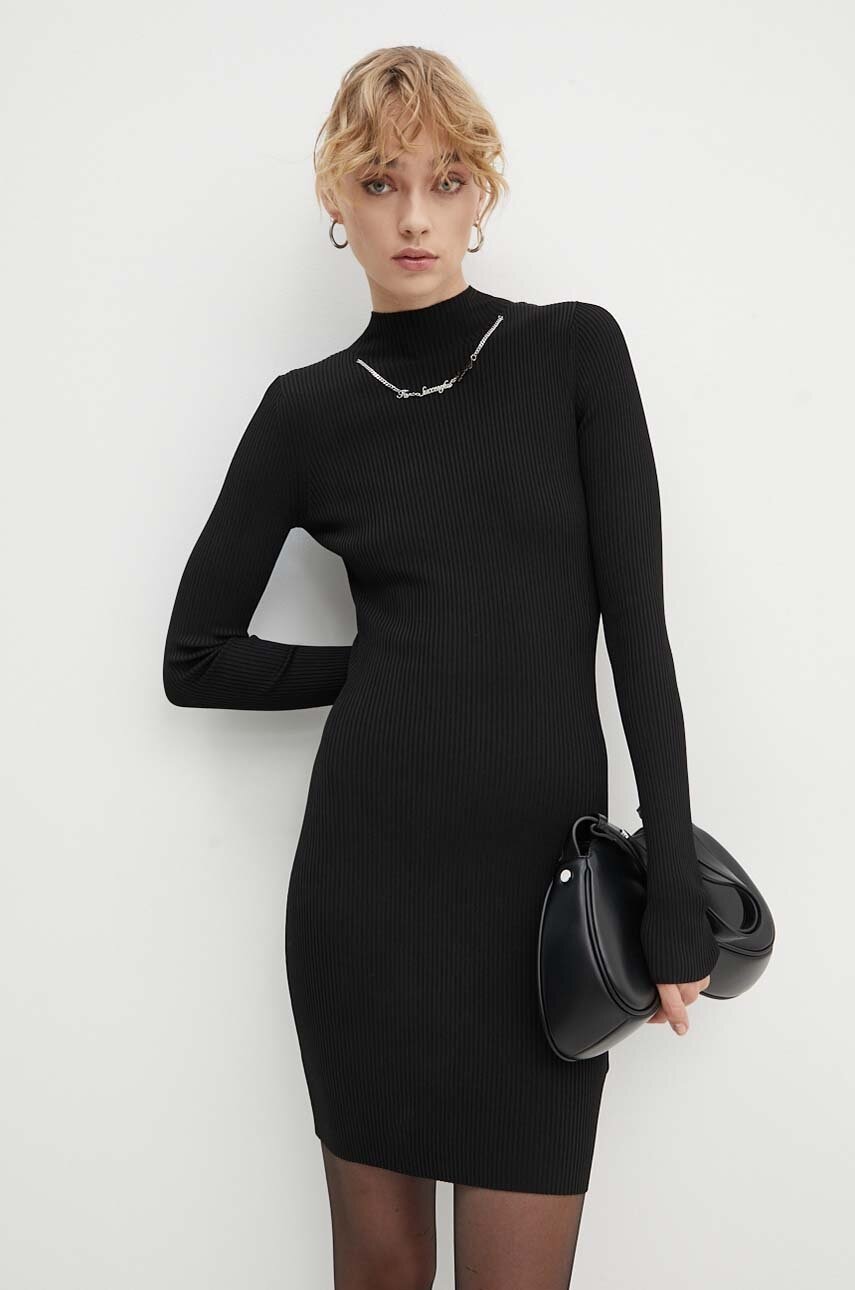 Diesel rochie M-ANGO-LS culoarea negru, mini, mulată, A15210.0KMAT