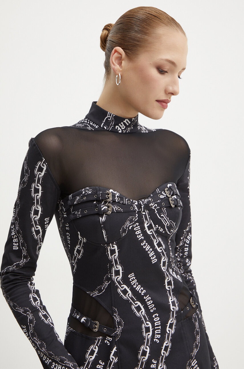 Сукня Versace Jeans Couture колір чорний mini облягаюча 77HAO915 NS518