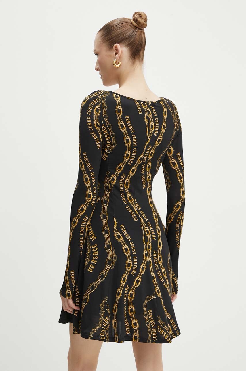 Сукня Versace Jeans Couture колір чорний mini розкльошена 77HAO922 JS416
