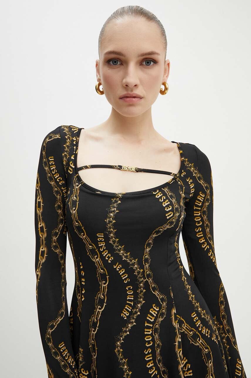 Сукня Versace Jeans Couture колір чорний mini розкльошена 77HAO922 JS416