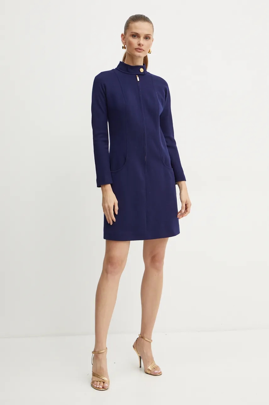 Luisa Spagnoli rochie din lana MARILINA mini, dreaptă, 541495