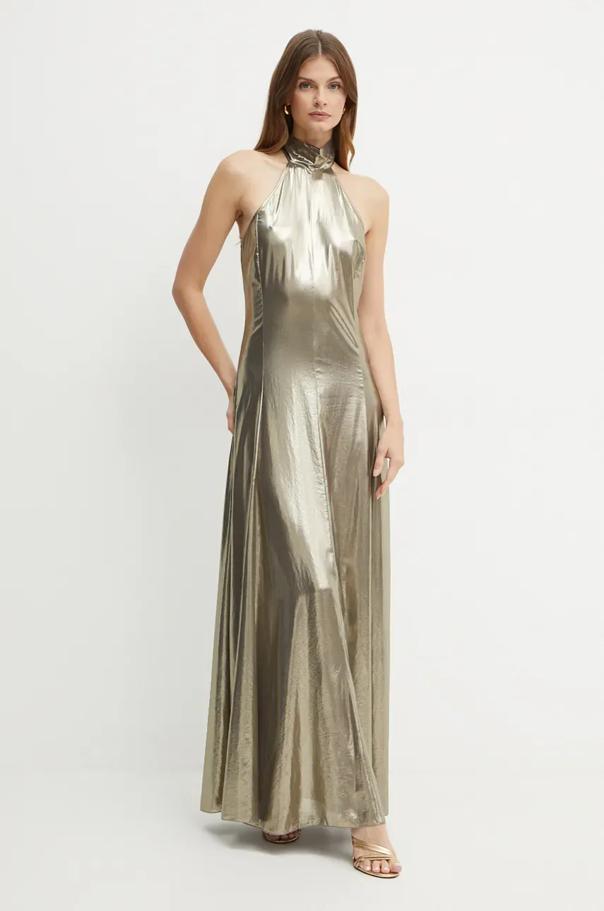 Платье Patrizia Pepe цвет золотой maxi расклешённое 2A2857 A501 Платье Patrizia Pepe цвет золотой maxi расклешённое 2A2857 A501