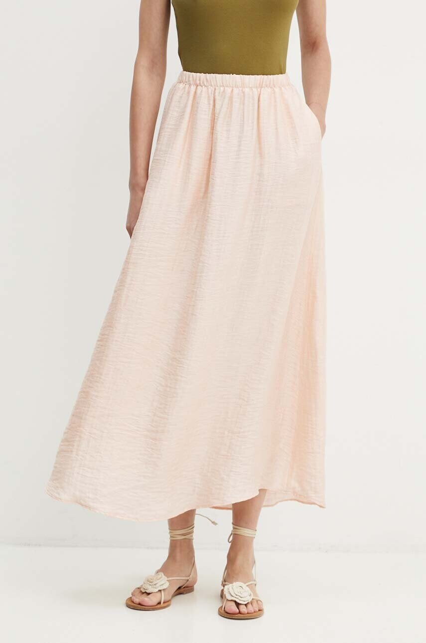 American Vintage fusta culoarea bej, maxi, drept, DET13AH24