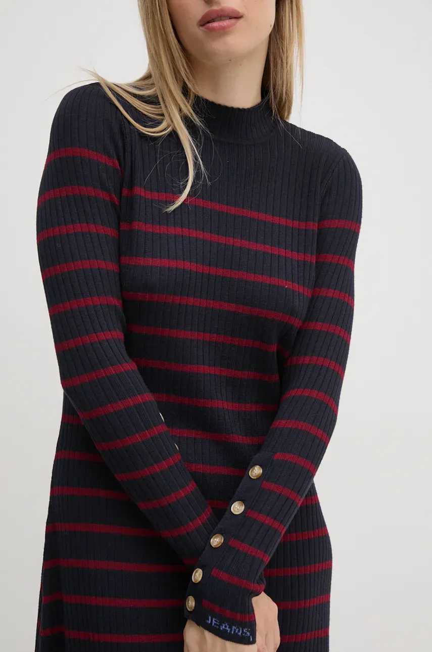 Платье Pepe Jeans HARLEM DRESS цвет синий mini расклешённое PL953587 Платье Pepe Jeans HARLEM DRESS цвет синий mini расклешённое PL953587