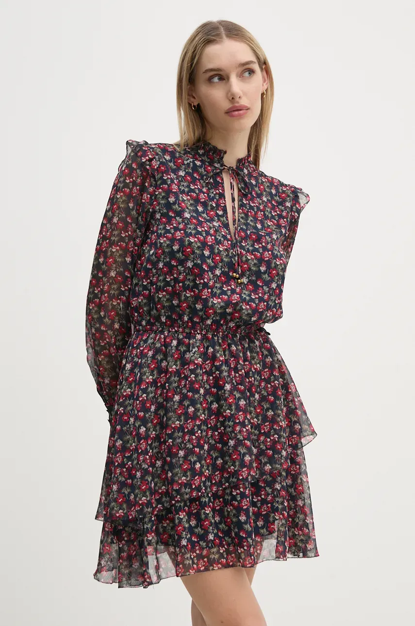 Pepe Jeans rochie OLIVE culoarea bleumarin, mini, evazată, PL953614