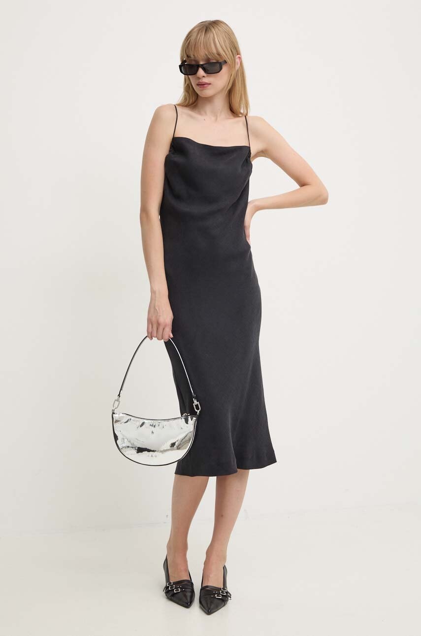 IRO rochie culoarea negru, midi, drept, WP33SORPHEA IRO rochie culoarea negru, midi, drept, WP33SORPHEA