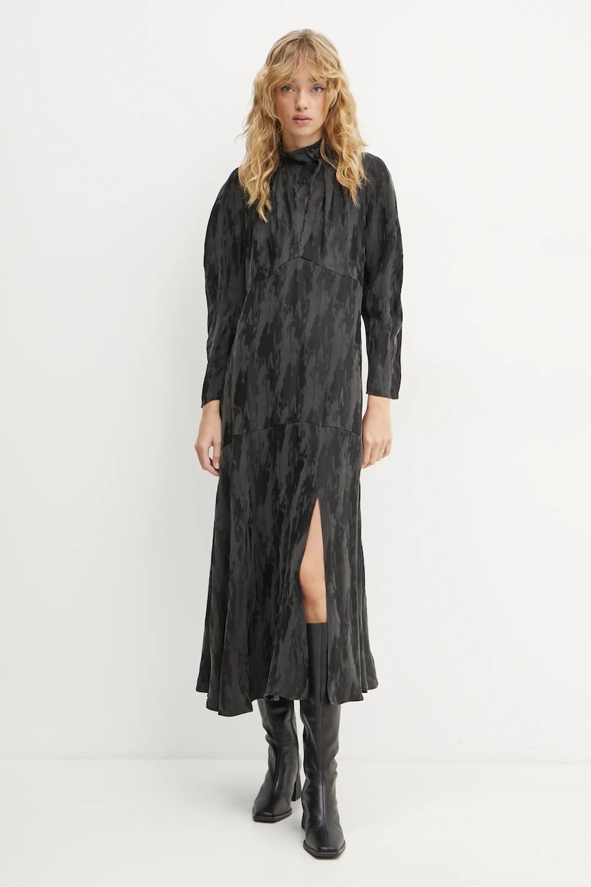 IRO rochie culoarea negru, maxi, evazată, WM33TAVINA