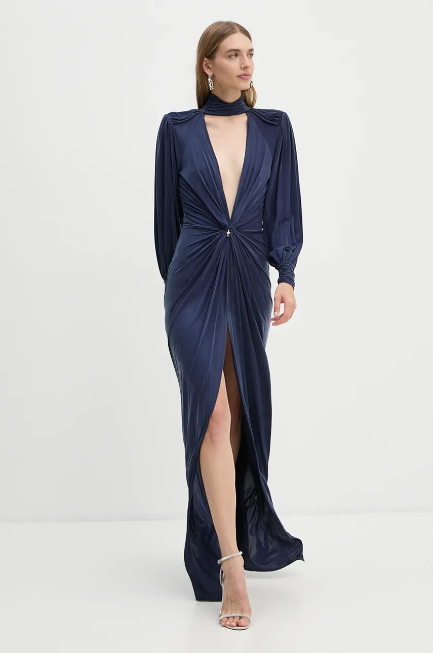 Сукня Elisabetta Franchi колір синій maxi розкльошена AB68447E2