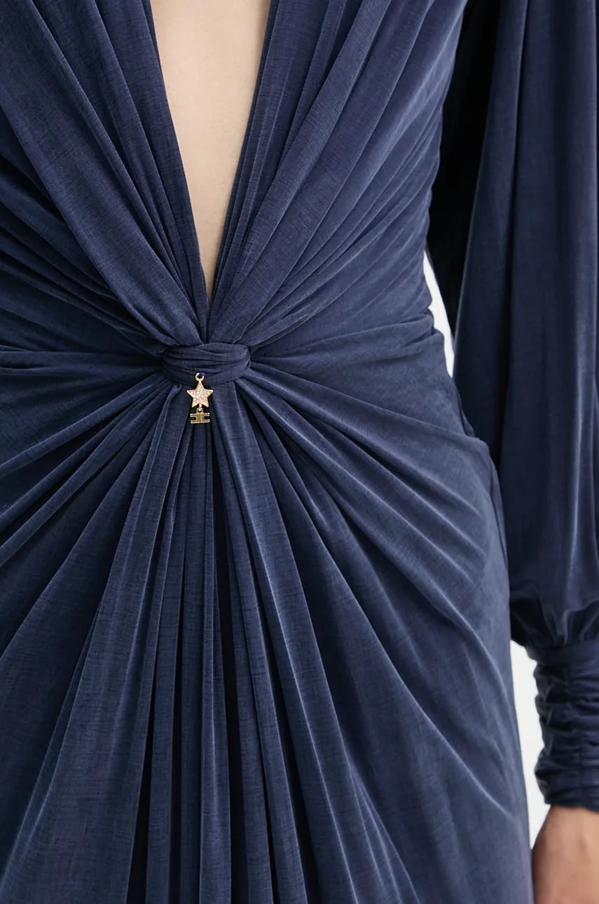 Сукня Elisabetta Franchi колір синій maxi розкльошена AB68447E2