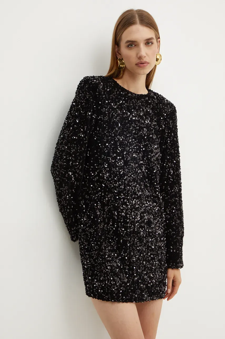 Elisabetta Franchi rochie culoarea negru, mini, dreaptă, AB70347E2