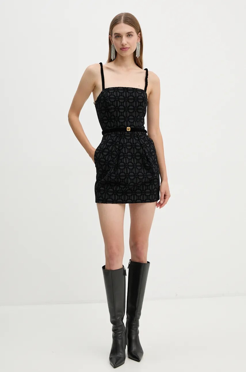 Сукня Elisabetta Franchi колір чорний mini облягаюча AB70847E2
