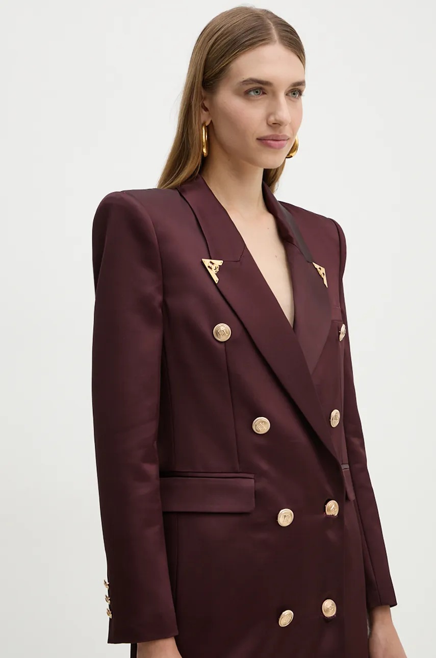 Вовняна сукня Elisabetta Franchi колір бордовий mini облягаюча AB73047E2