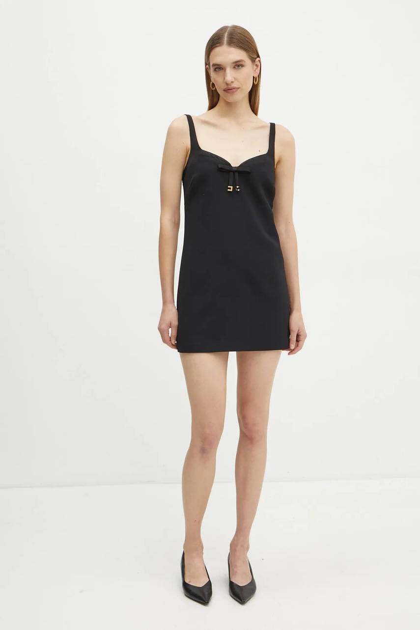 Φόρεμα Elisabetta Franchi χρώμα: μαύρο, AB73547E2 φωτογραφία
