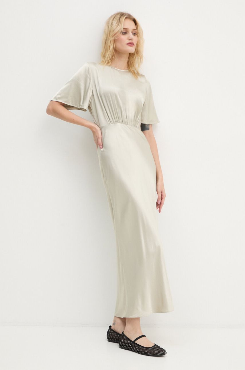 Samsoe Samsoe rochie SALUCINDA culoarea bej, maxi, dreaptă, F24300091