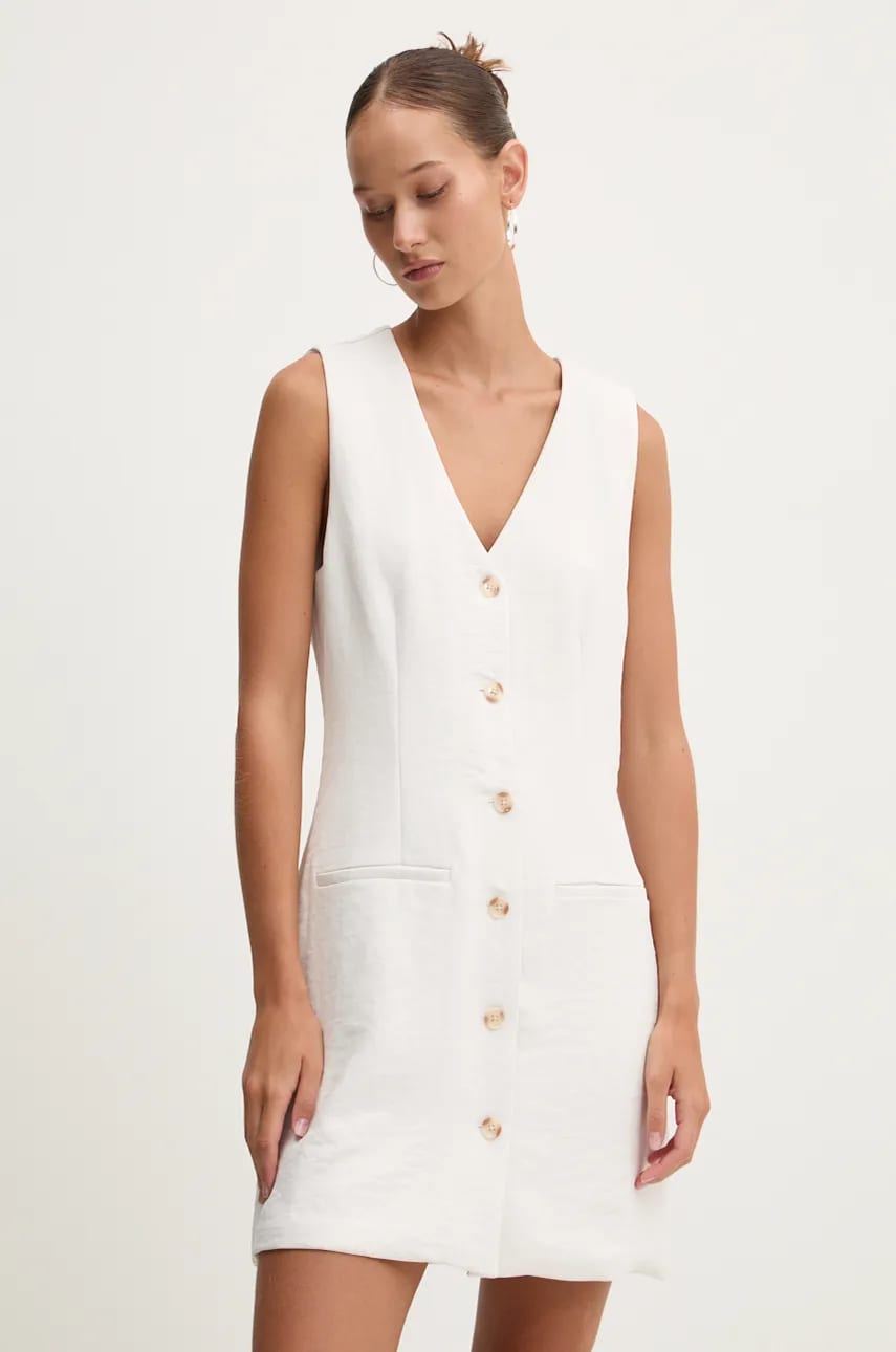 Abercrombie & Fitch rochie culoarea bej, mini, evazati, KI159-4787 Abercrombie & Fitch rochie culoarea bej, mini, evazati, KI159-4787