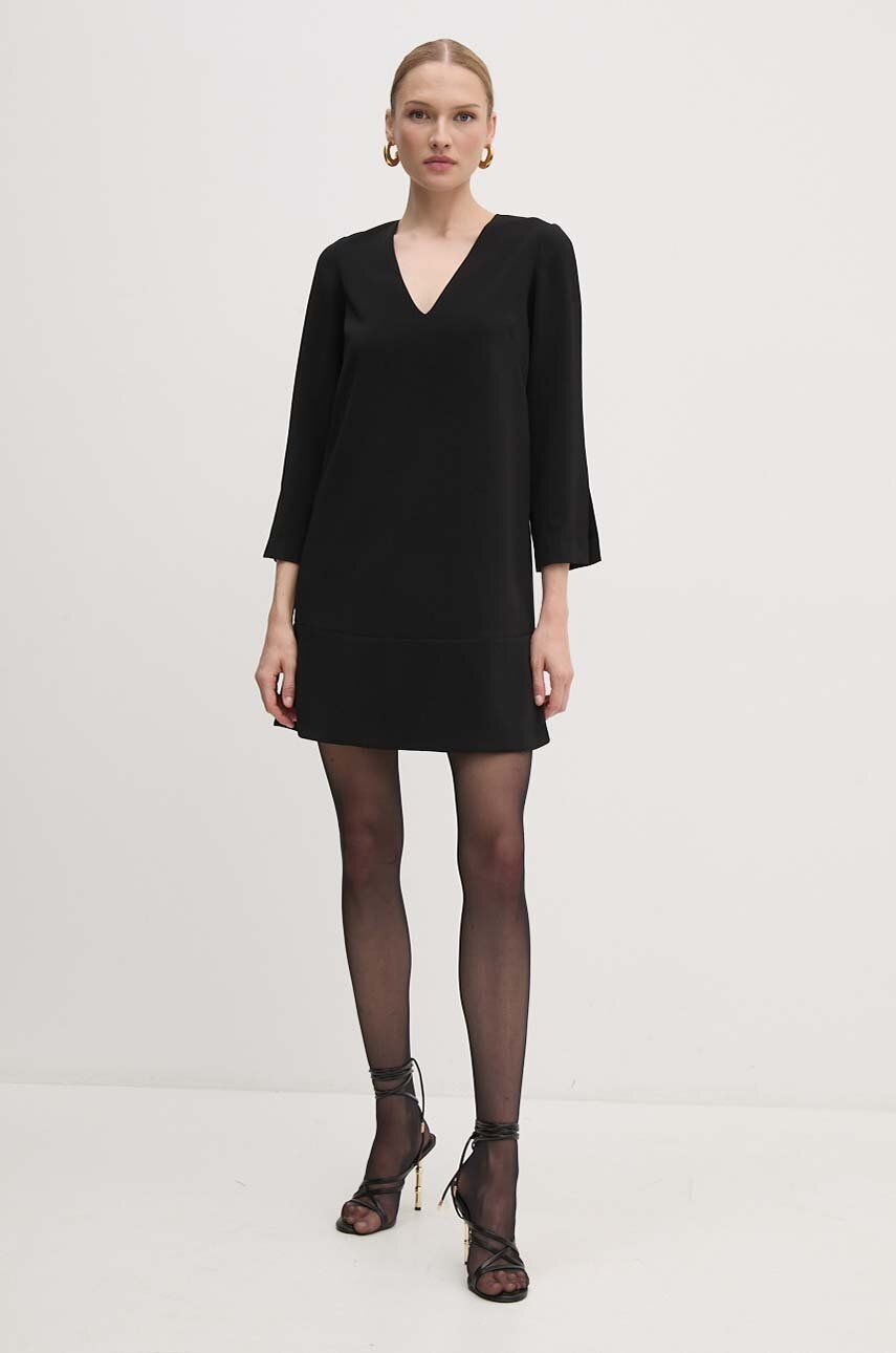 Сукня Twinset колір чорний mini розкльошена 242TP208D
