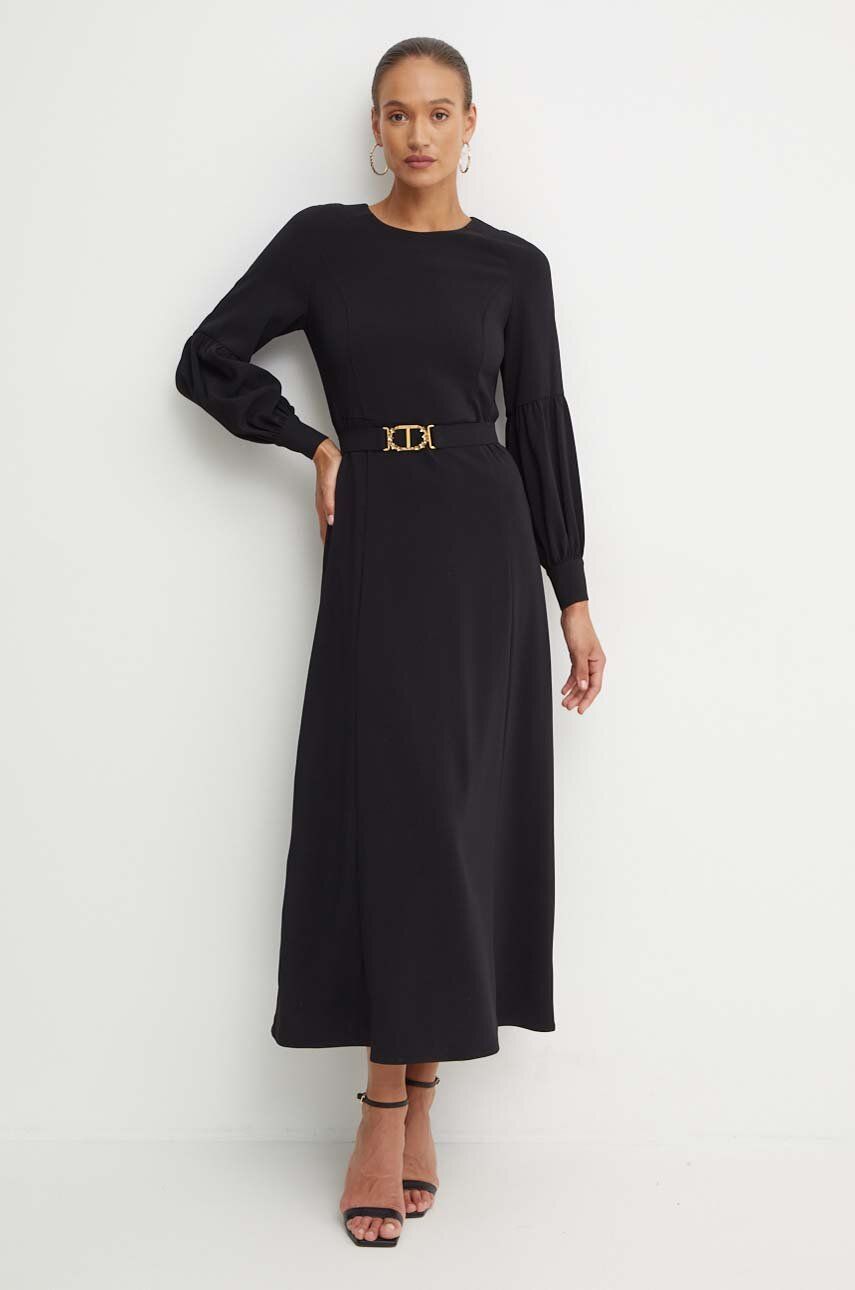 Сукня Twinset колір чорний maxi розкльошена 242TP208A