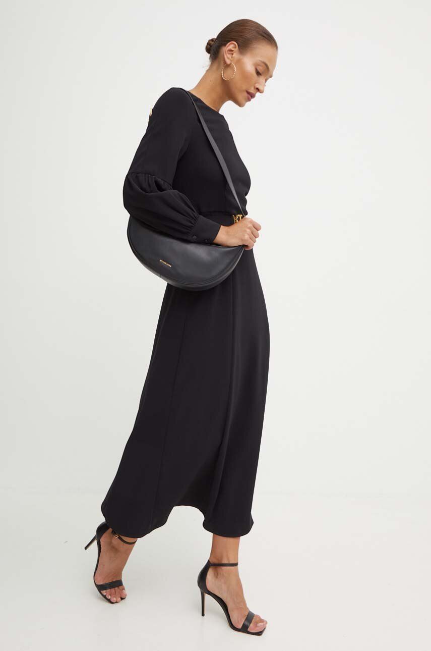Сукня Twinset колір чорний maxi розкльошена 242TP208A