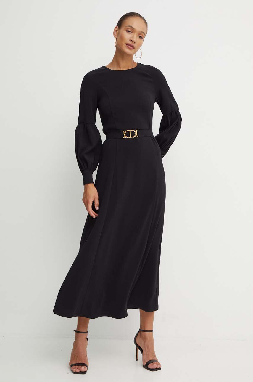 Сукня Twinset колір чорний maxi розкльошена 242TP208A