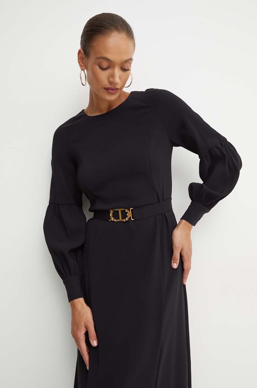 Сукня Twinset колір чорний maxi розкльошена 242TP208A