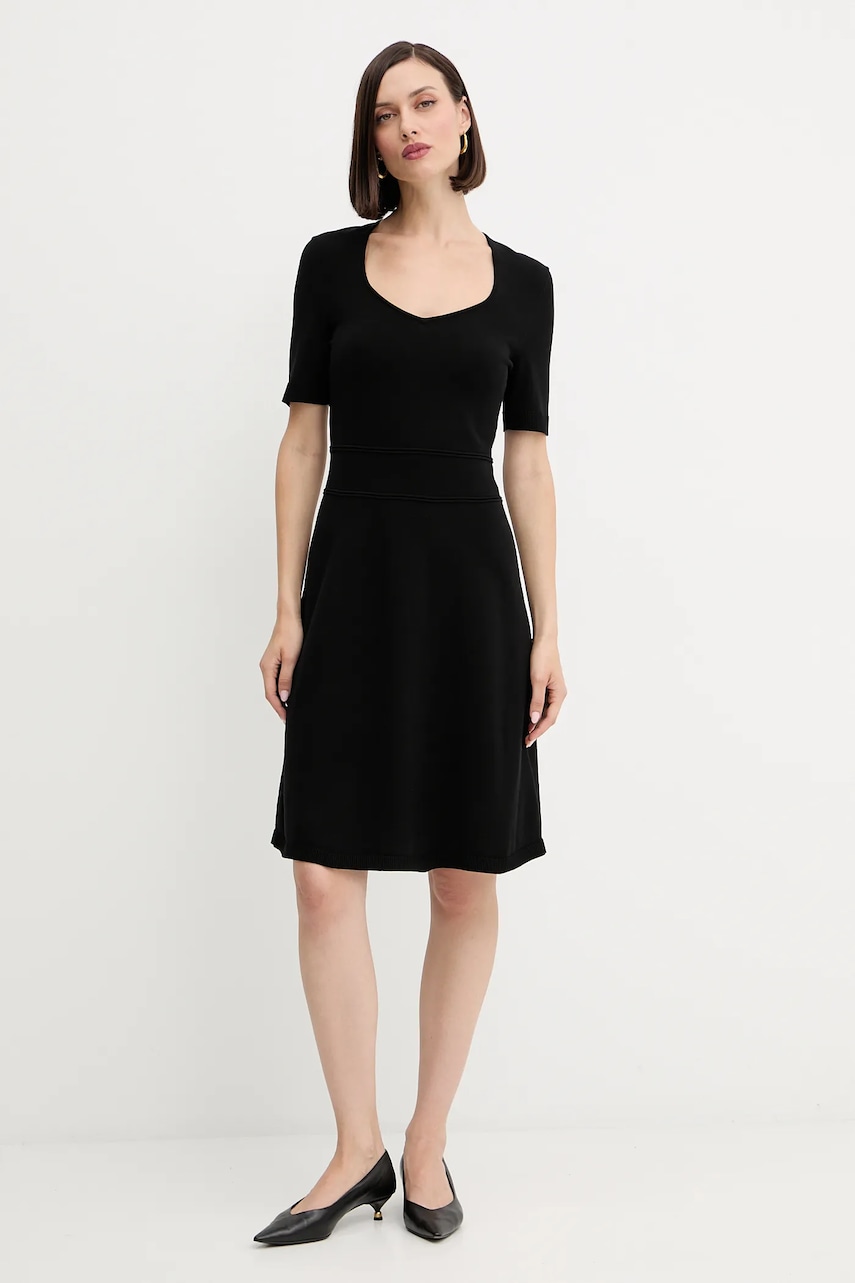 Boss Orange rochie culoarea negru, mini, evazată, 50519298