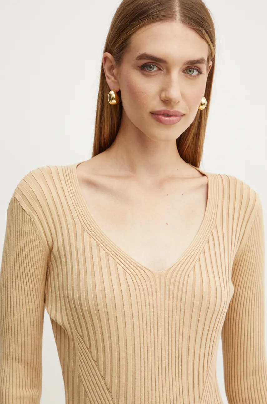 Сукня Guess ISABELLA колір бежевий mini облягаюча W4BK07 Z3HP2