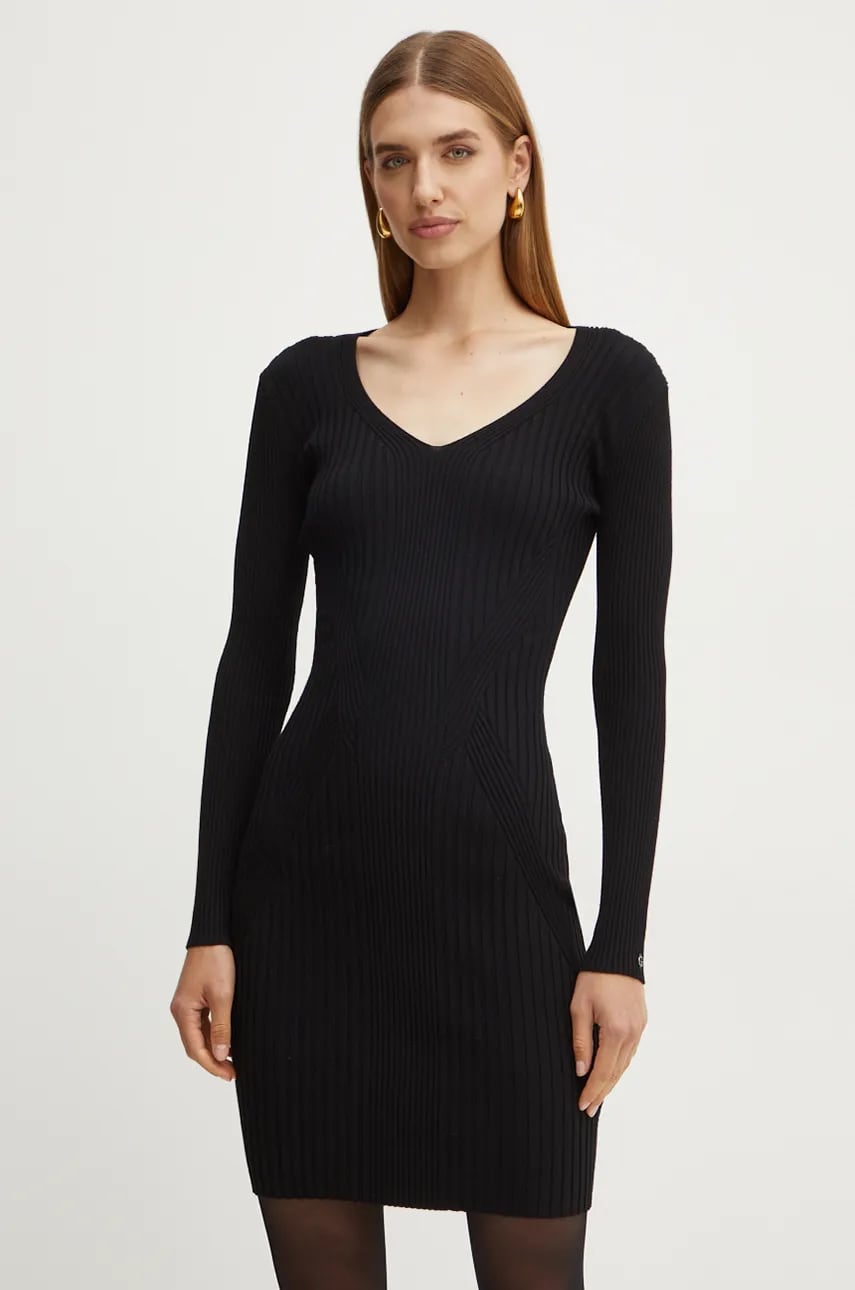 Levně Šaty Guess ISABELLA černá barva, mini, W4BK07 Z3HP2