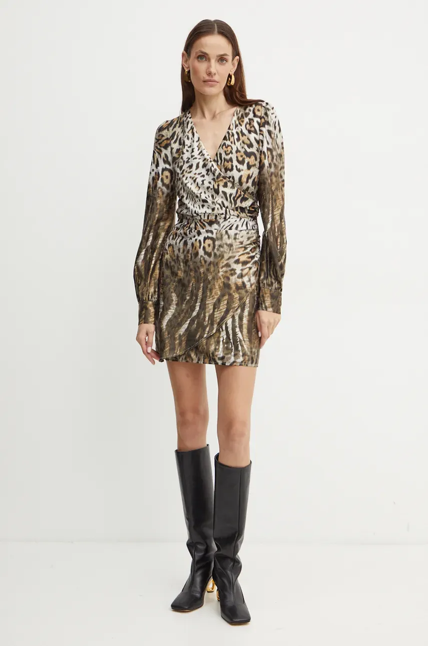 Платье Guess MARION цвет коричневый mini расклешённое W4BK40 WGLK2 Платье Guess MARION цвет коричневый mini расклешённое W4BK40 WGLK2