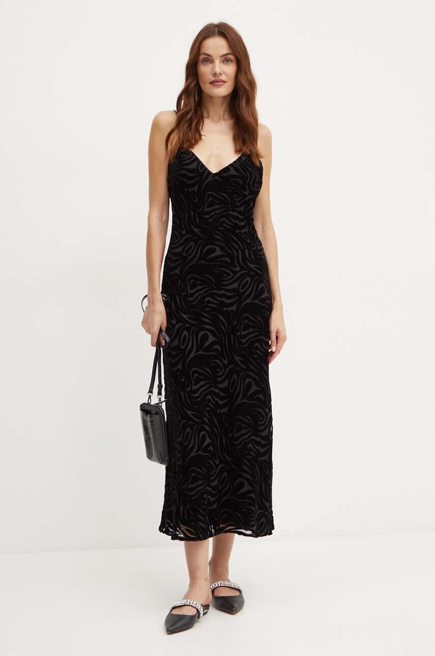 Bardot rochie PARADISO culoarea negru, maxi, mulata, 59415DB