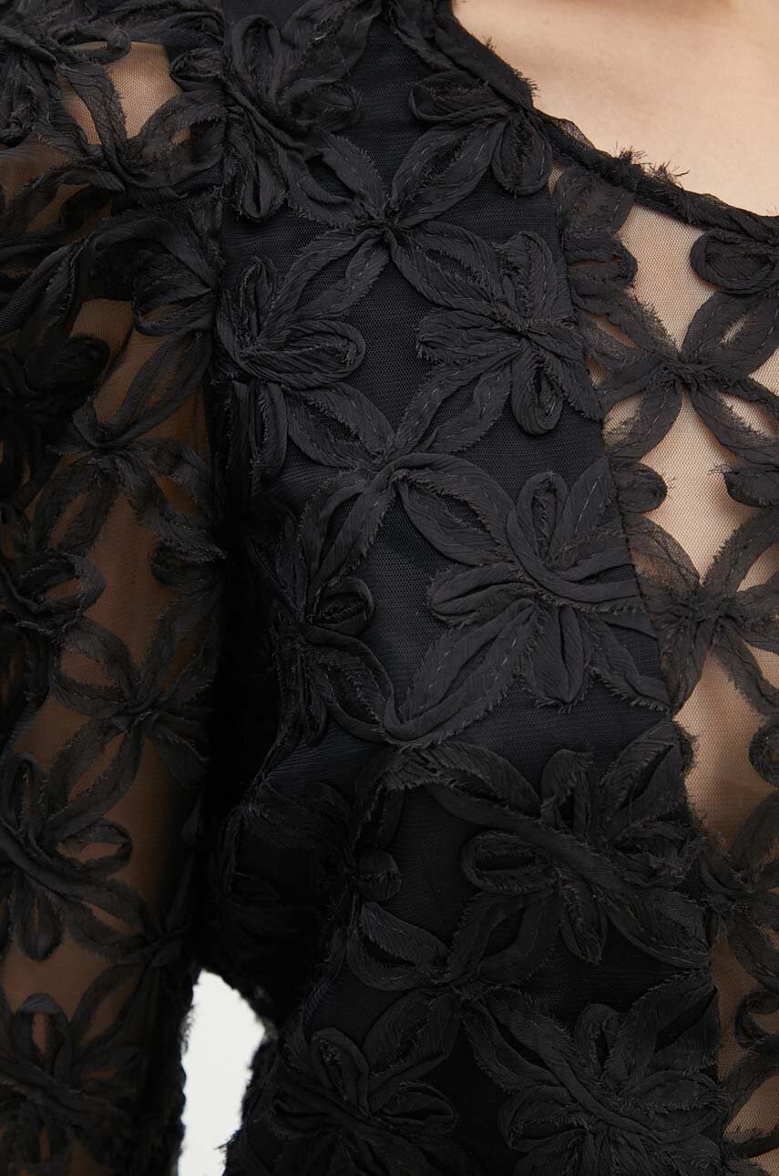 Сукня MUNTHE TENNY колір чорний mini розкльошена 243133924330