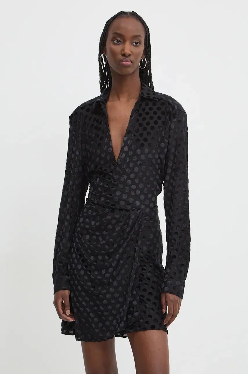 HUGO rochie culoarea negru, mini, dreaptă, 50527015