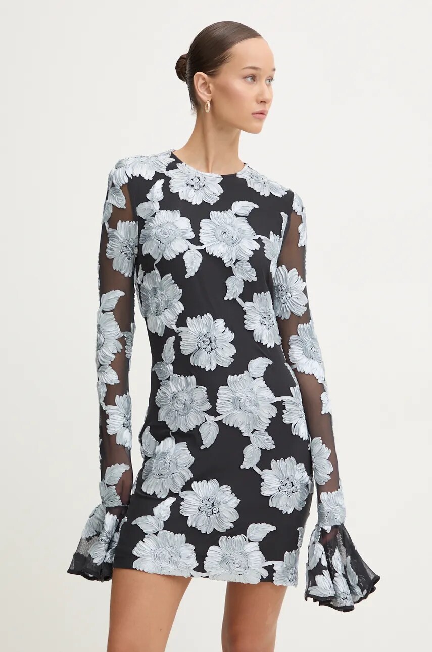 Rotate rochie culoarea negru, mini, mulata, 1130391206