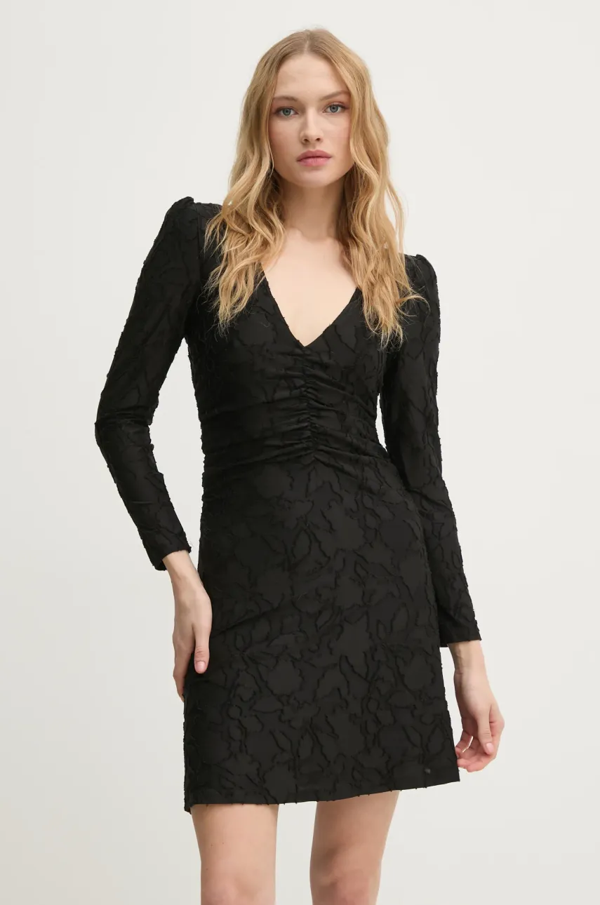 Sisley rochie culoarea negru, mini, mulată, 4TY3LV06N