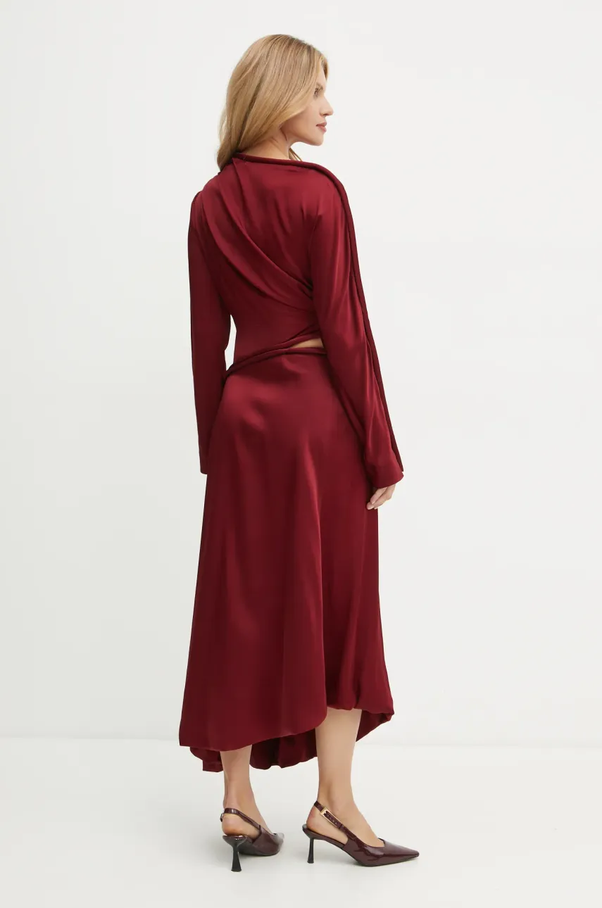 Платье Victoria Beckham цвет бордовый maxi расклешённое 1424WDR005829A Платье Victoria Beckham цвет бордовый maxi расклешённое 1424WDR005829A