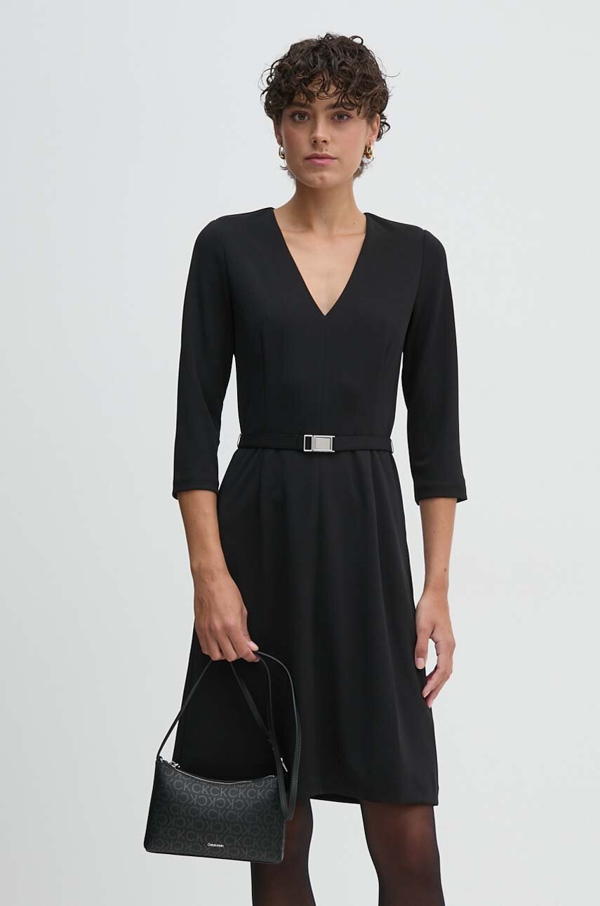

Рокля Calvin Klein в черно къса разкроена K20K207471, Черен
