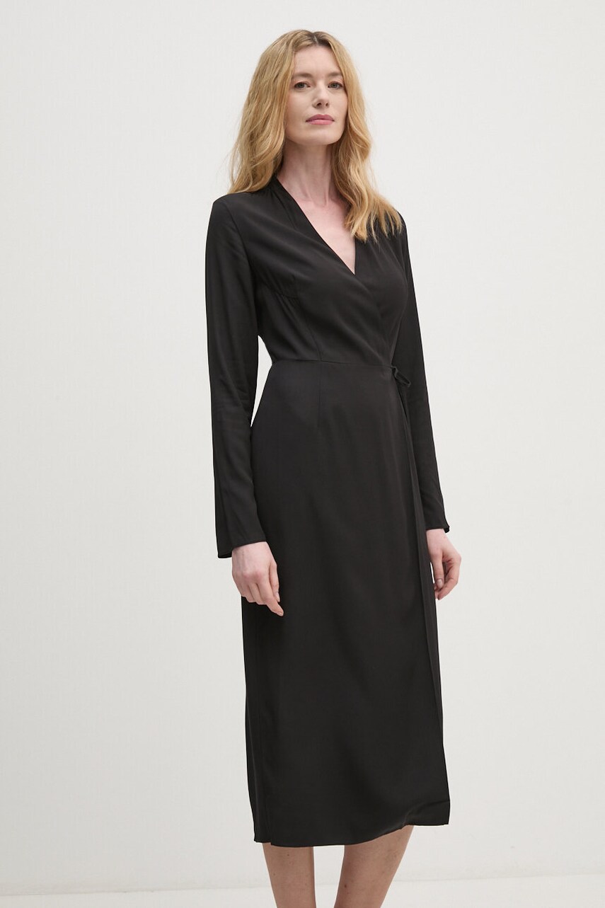 Levně Šaty Calvin Klein černá barva, midi, K20K207658