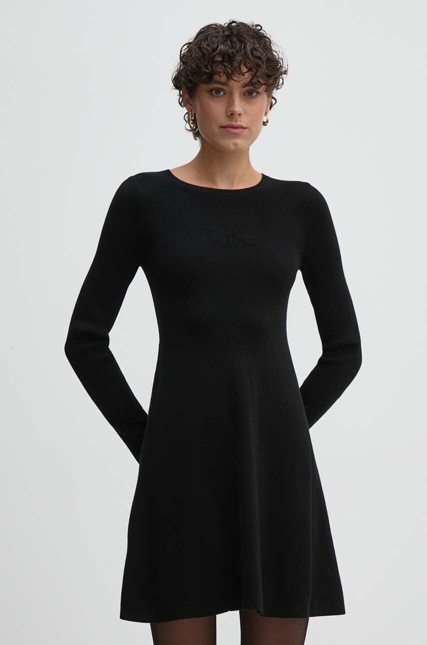 Levně Bavlněné šaty Calvin Klein Jeans černá barva, mini, J20J224156