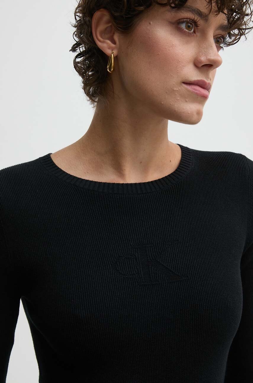 Бавовняна сукня Calvin Klein Jeans колір чорний mini розкльошена J20J224156