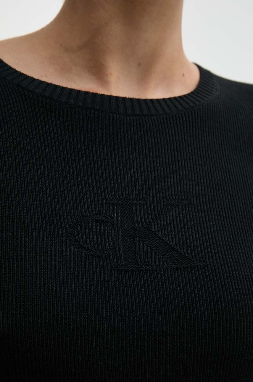 Бавовняна сукня Calvin Klein Jeans колір чорний mini розкльошена J20J224156