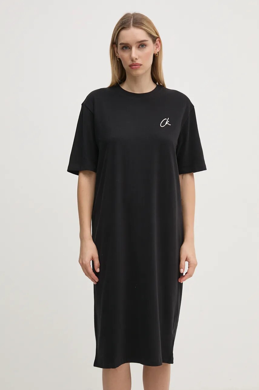 Levně Bavlněné šaty Calvin Klein Jeans černá barva, mini, oversize, J20J224160