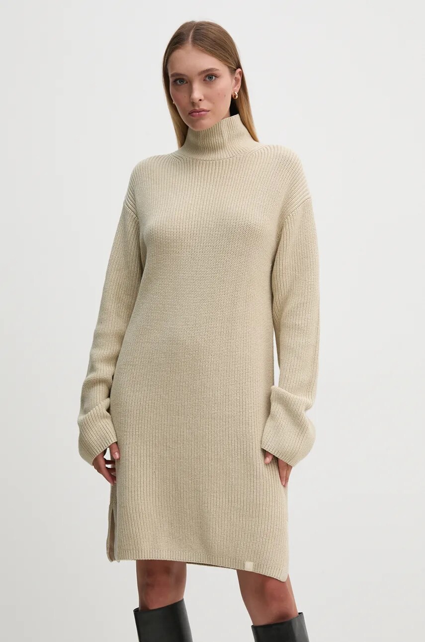 Levně Šaty Calvin Klein Jeans béžová barva, midi, J20J224662