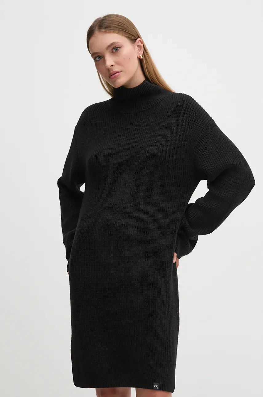 Levně Šaty Calvin Klein Jeans černá barva, midi, J20J224662