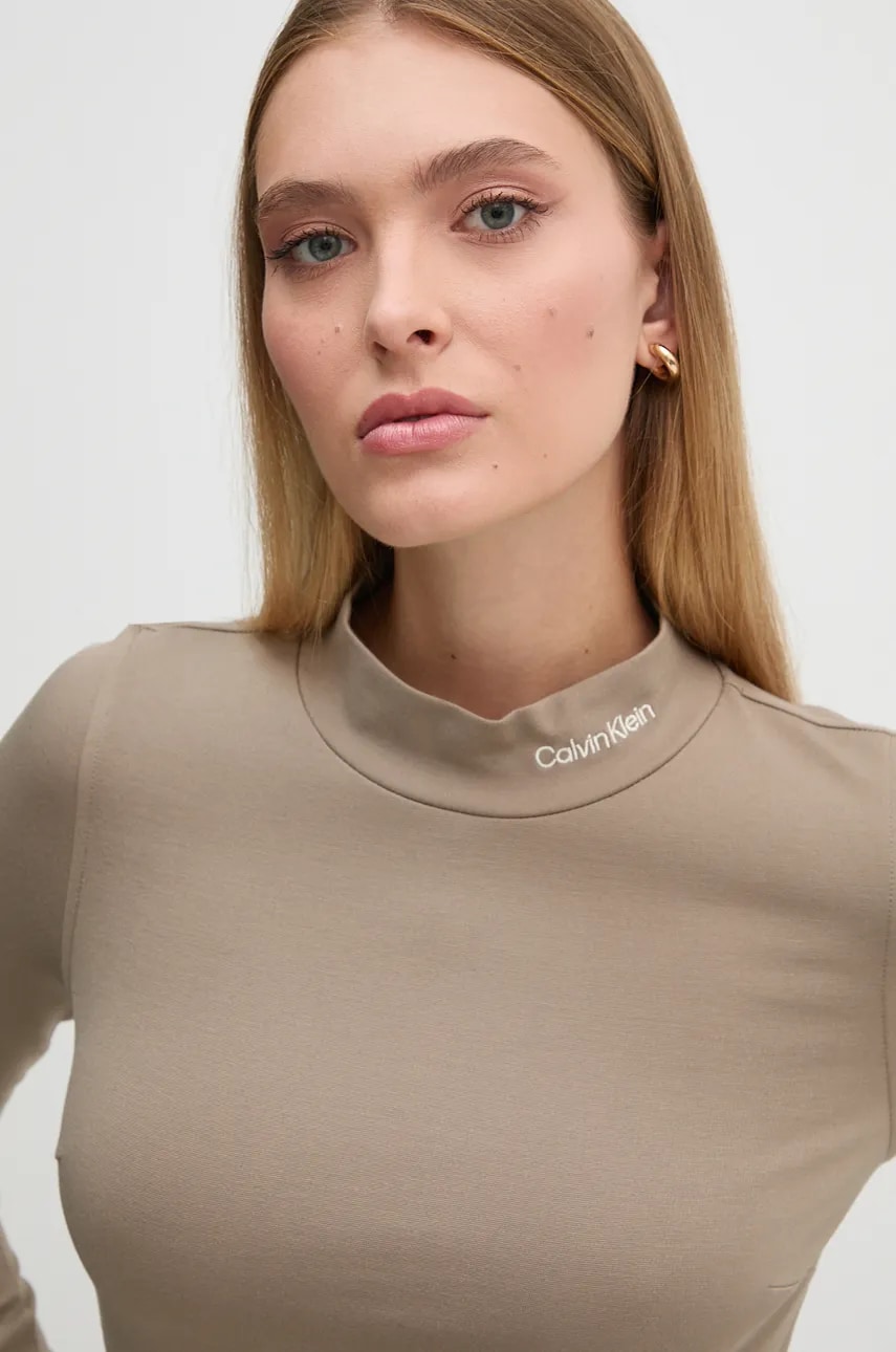Сукня Calvin Klein Jeans колір зелений midi облягаюча J20J225395