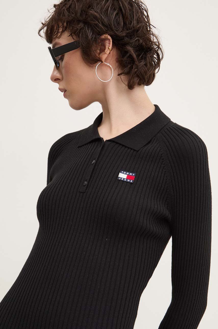 Сукня Tommy Jeans колір чорний mini облягаюча DW0DW18734
